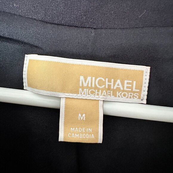 Navy Blue Blazer with Gold Chain Accents - Picture 3 of 7